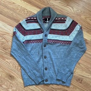 I JEANS by Buffalo Men’s Cowl Neck Fair Isle Cardigan M